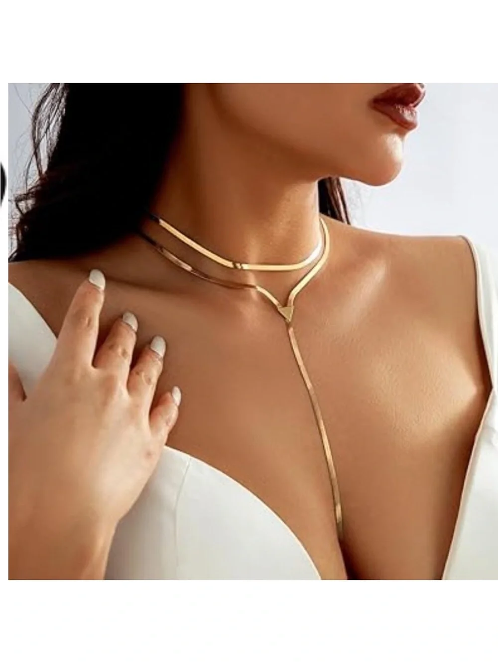 Stunning 24k Gold Plated Choker Necklace Dangle Necklace Prom Wedding Party new